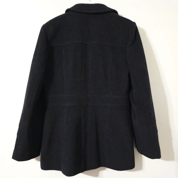 Vintage ANNE KLEIN Single Breasted Short Peacoat in Dark Charcoal, 100% Wool - Picture 10 of 14